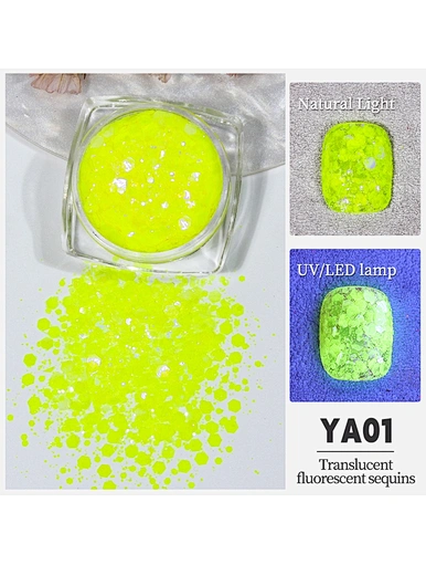 Translucent Fluorescent Glow In The Dark Neon Sequins